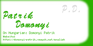 patrik domonyi business card